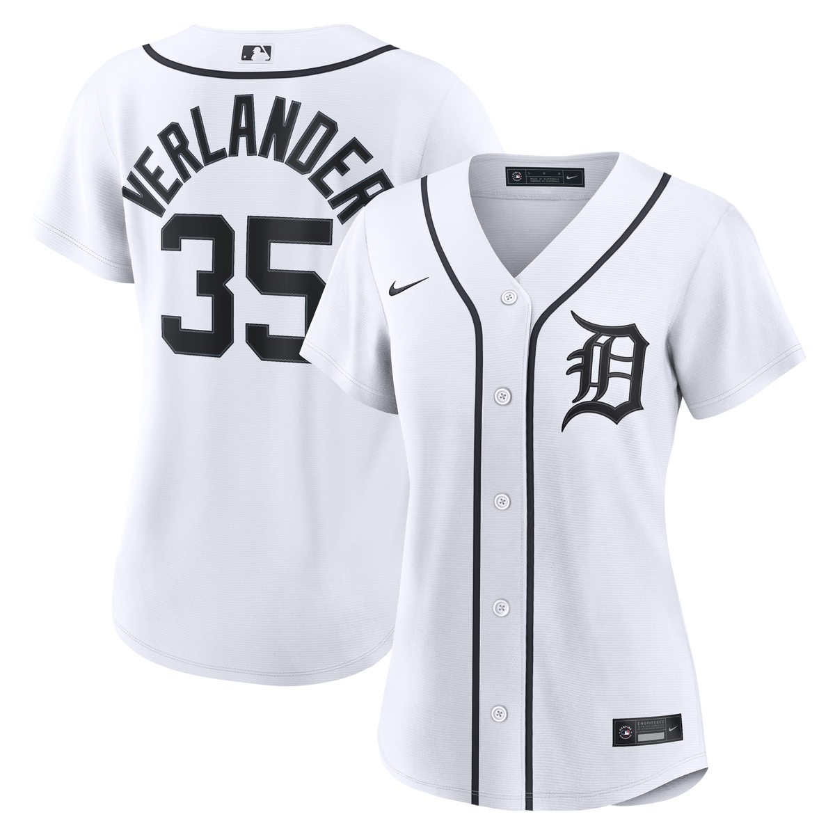 Women's Detroit Tigers Justin Verlander Nike White Home Replica Jersey - 2