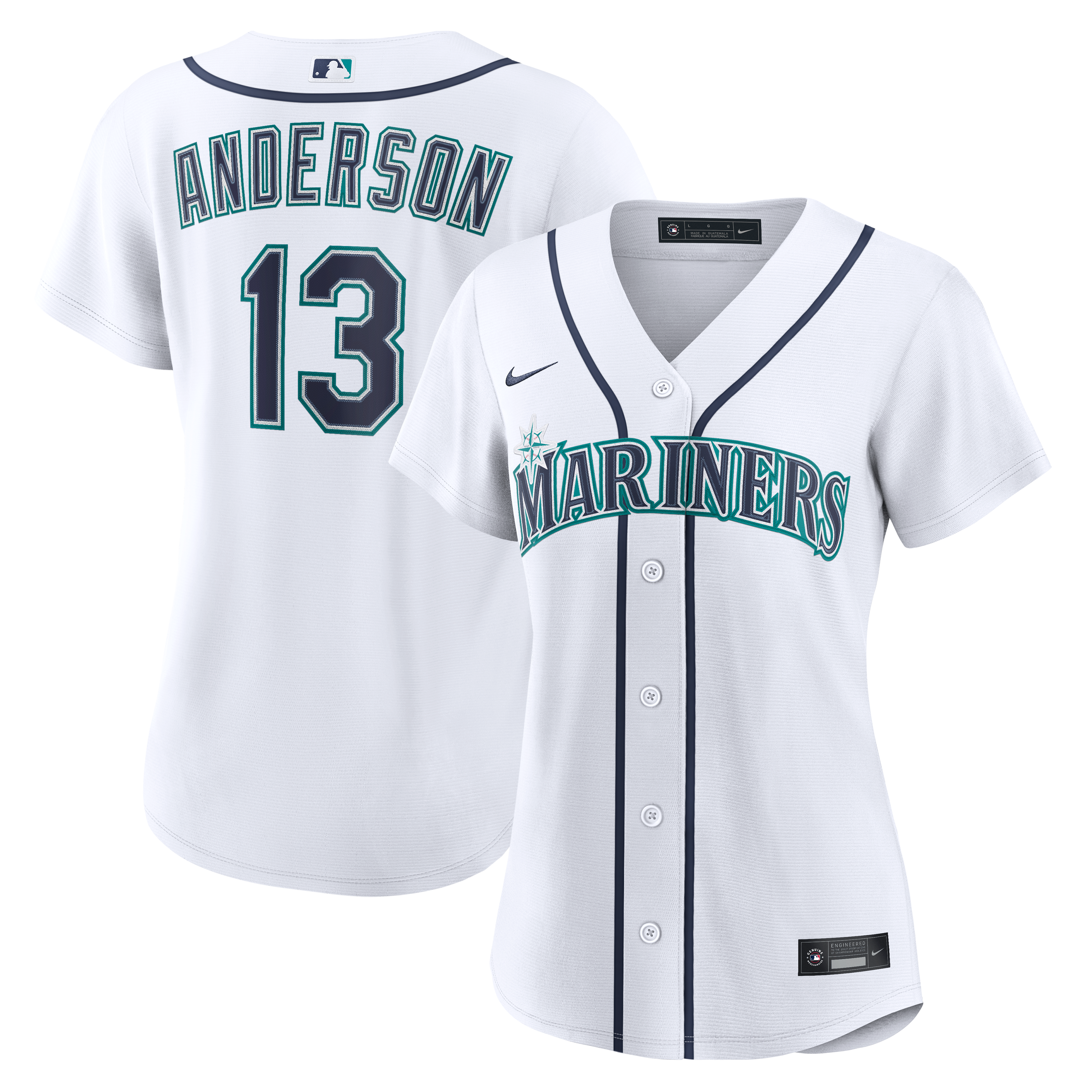 Women's Seattle Mariners Kade Anderson Nike White Home Replica Jersey - 2
