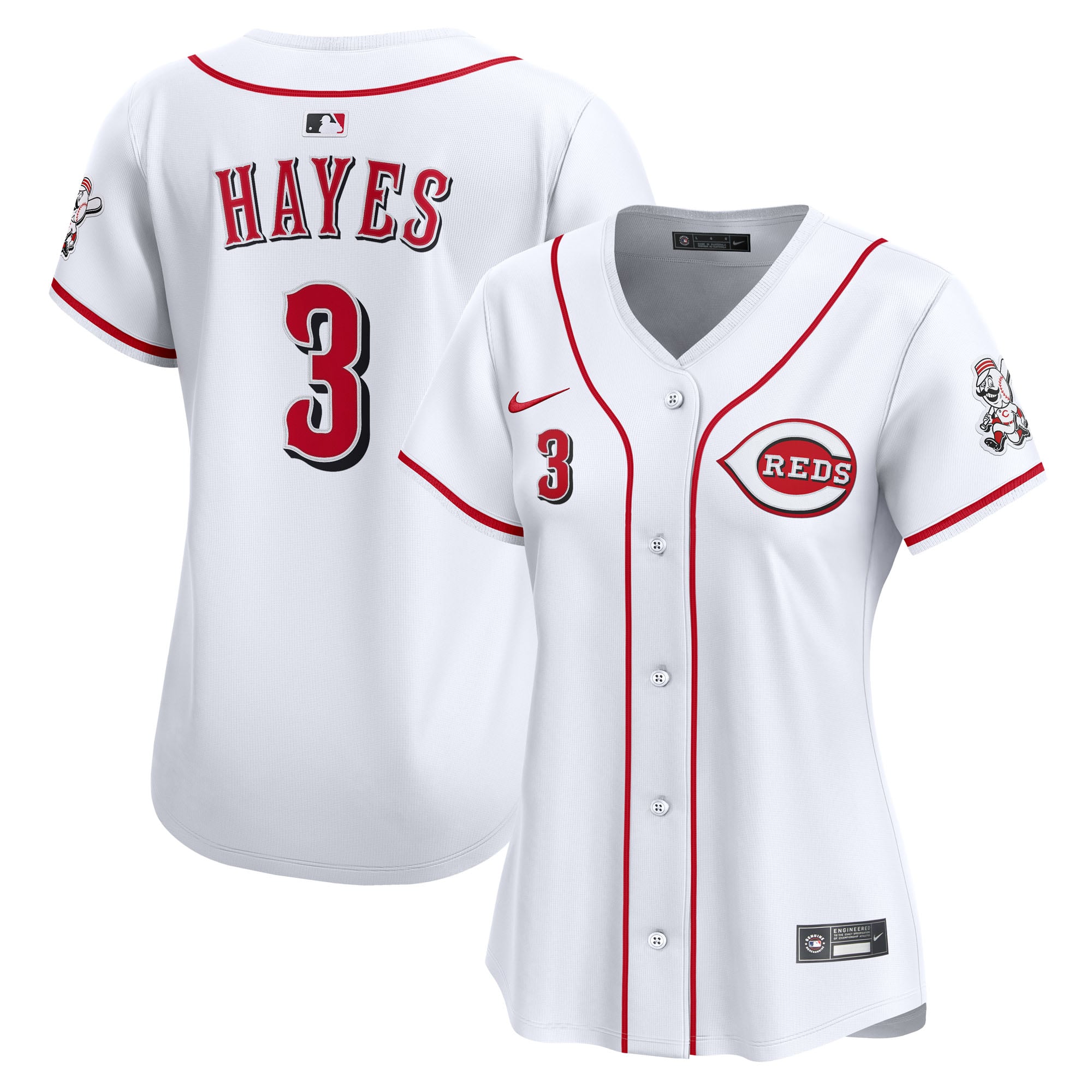 Women's Cincinnati Reds Ke'Bryan Hayes Nike White Home Limited Player Jersey