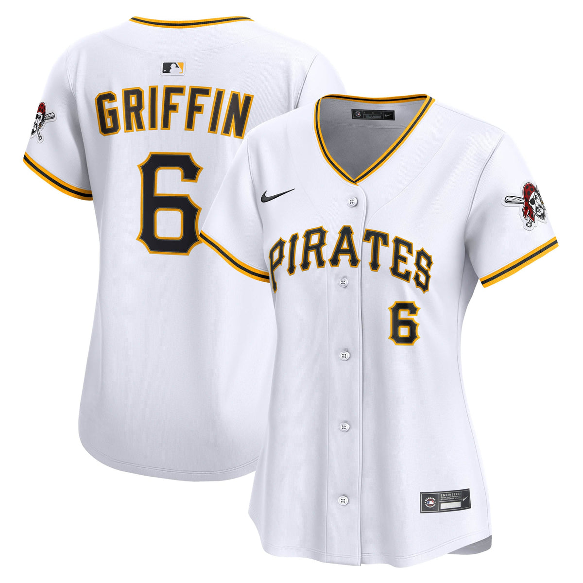 Women's Pittsburgh Pirates Konnor Griffin Nike White Home Limited Jersey
