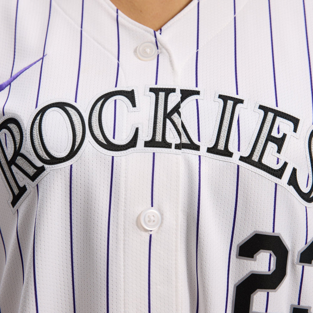 Women's Colorado Rockies Kris Bryant Nike White Home Limited Player Jersey - 12