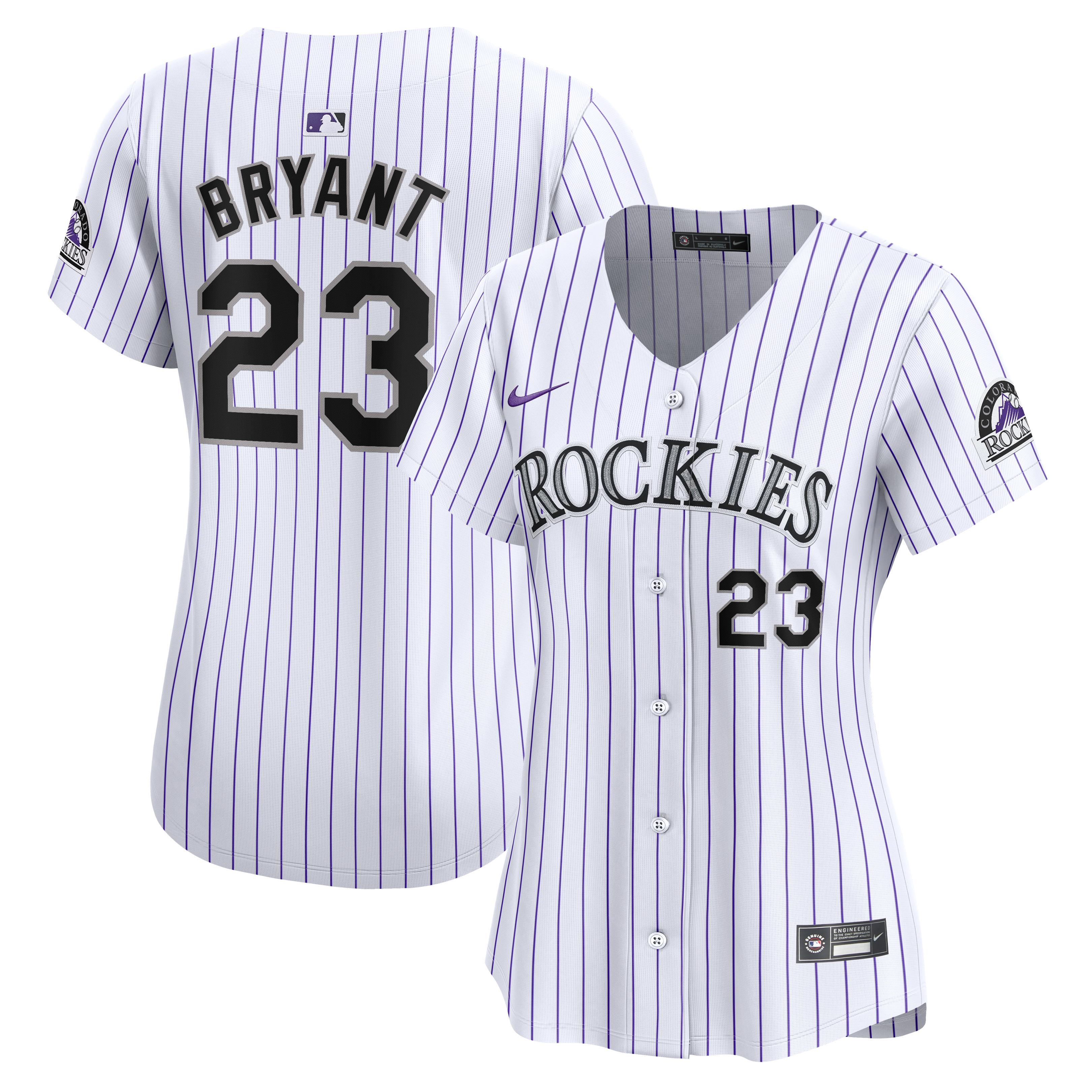 Women's Colorado Rockies Kris Bryant Nike White Home Limited Player Jersey - 2
