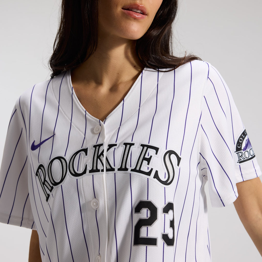 Women's Colorado Rockies Kris Bryant Nike White Home Limited Player Jersey - 10