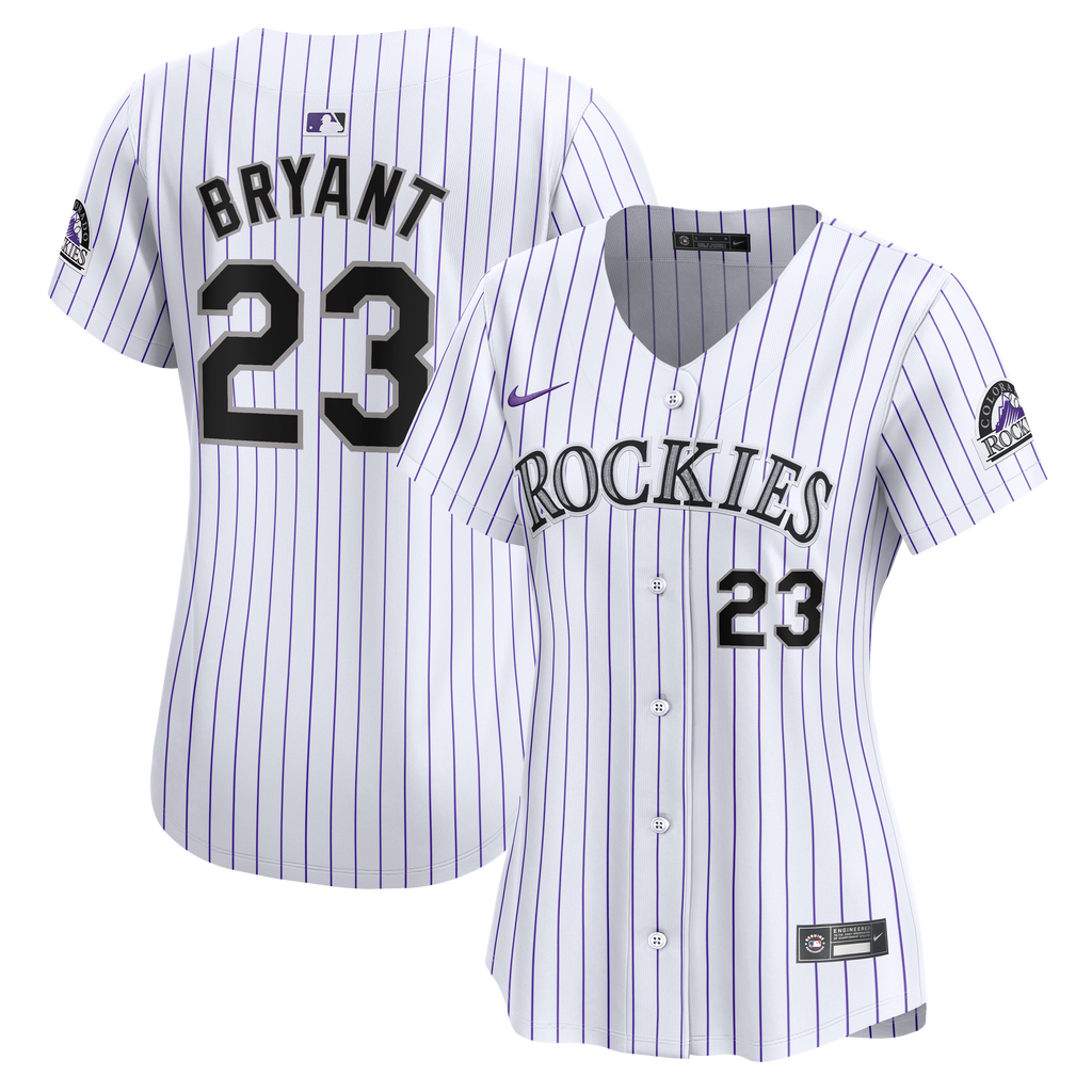Women's Colorado Rockies Kris Bryant Nike White Home Limited Player Jersey