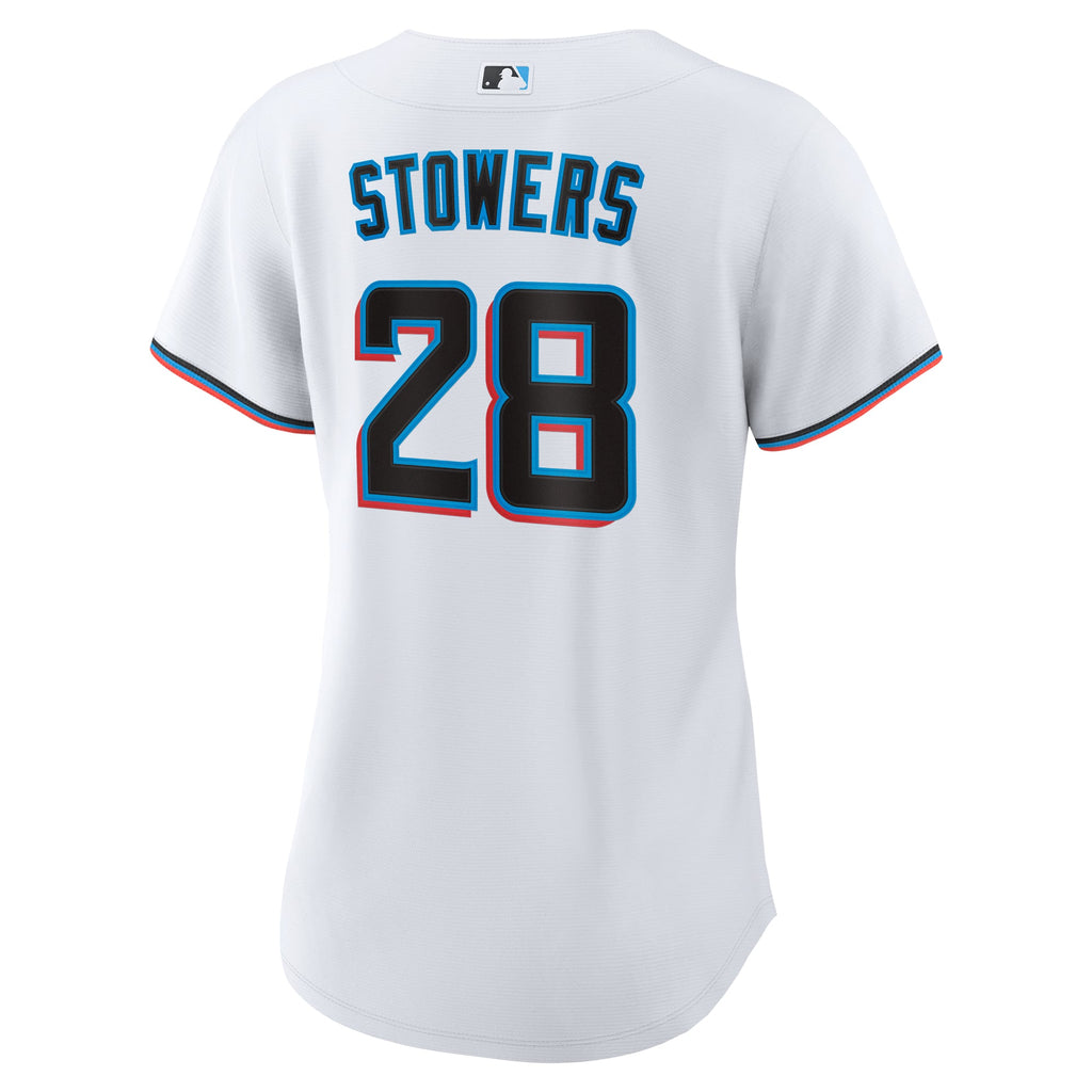 Women's Miami Marlins Kyle Stowers Nike White Home Replica Jersey - 4