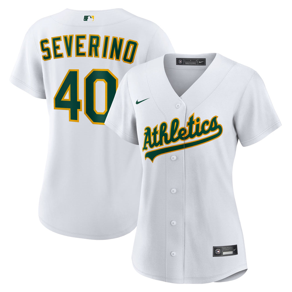 Women's Athletics Luis Severino Nike White Home Replica Jersey - 2