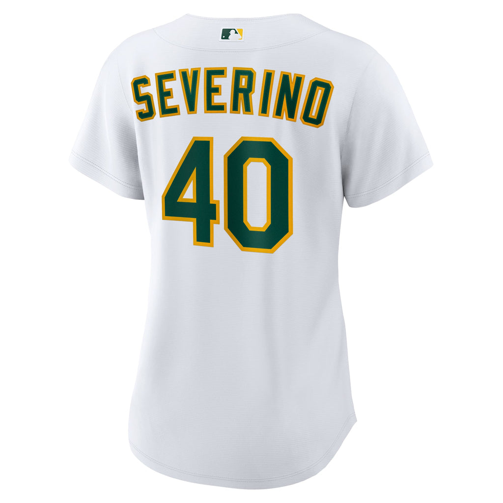 Women's Athletics Luis Severino Nike White Home Replica Jersey - 4