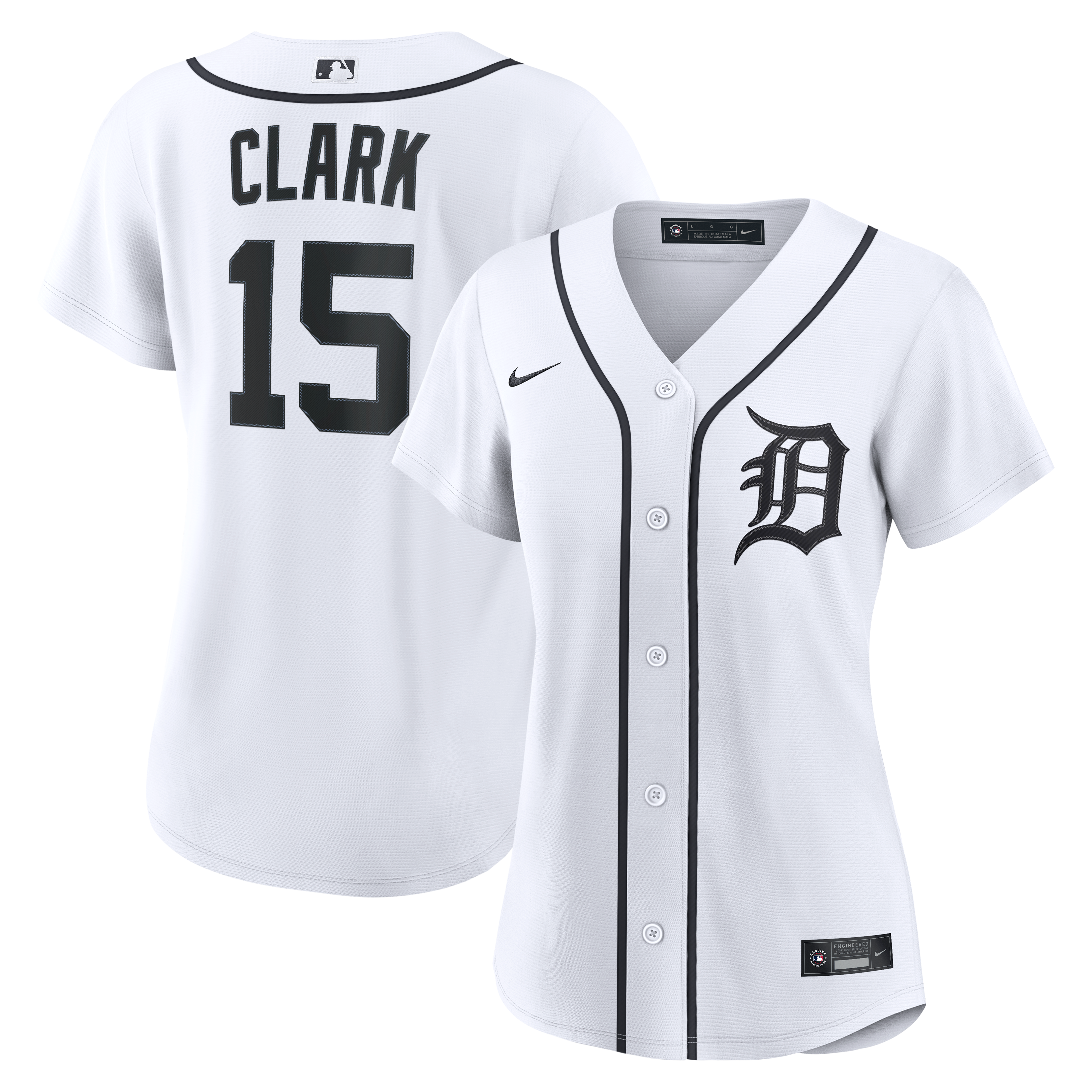 Women's Detroit Tigers Max Clark Nike White Home Replica Jersey - 2