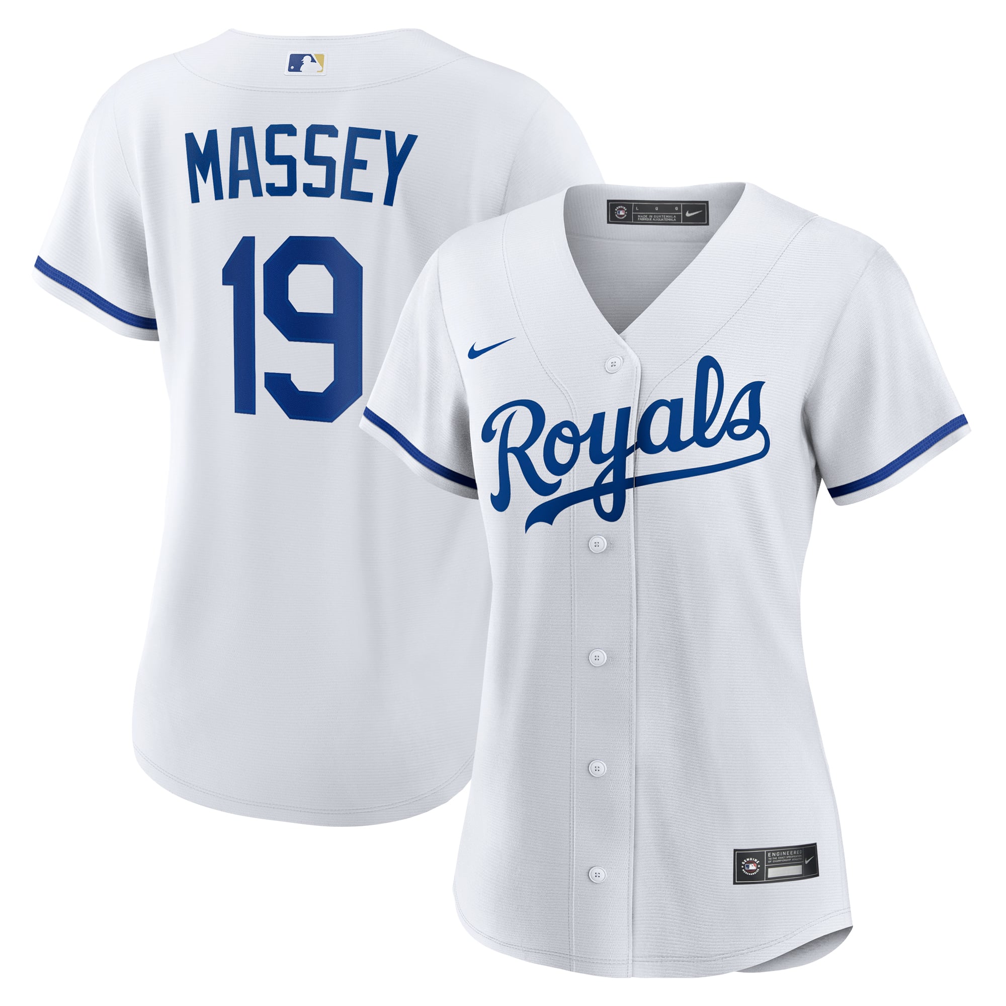 Women's Kansas City Royals Michael Massey Nike White Home Replica Jersey - 2