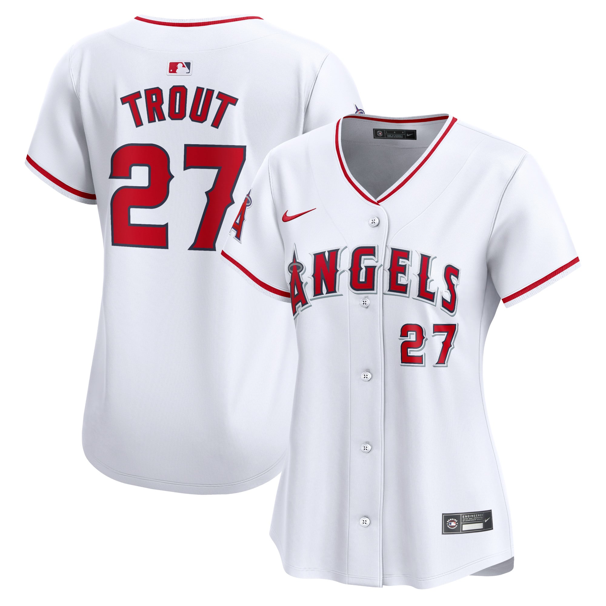 Women's Los Angeles Angels Mike Trout Nike White Home Limited Player Jersey - 2