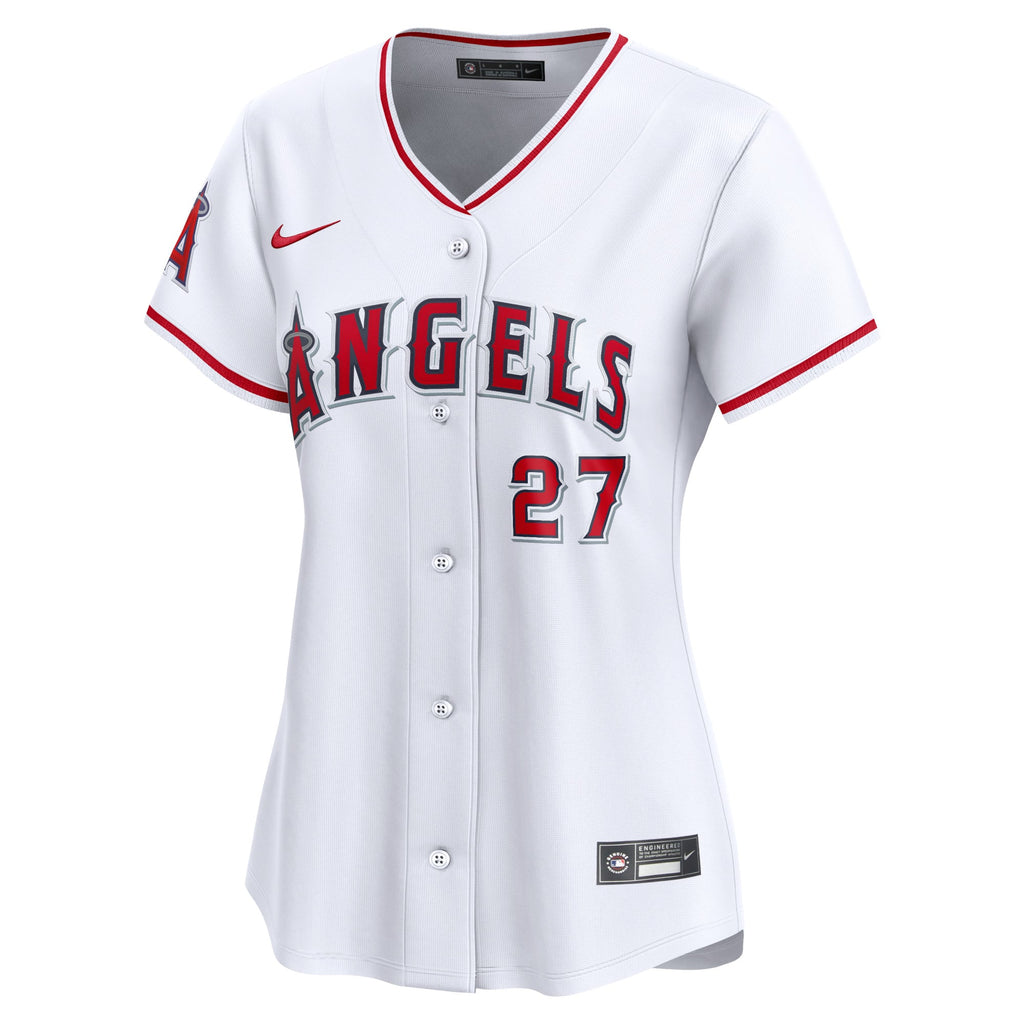 Women's Los Angeles Angels Mike Trout Nike White Home Limited Player Jersey - 3