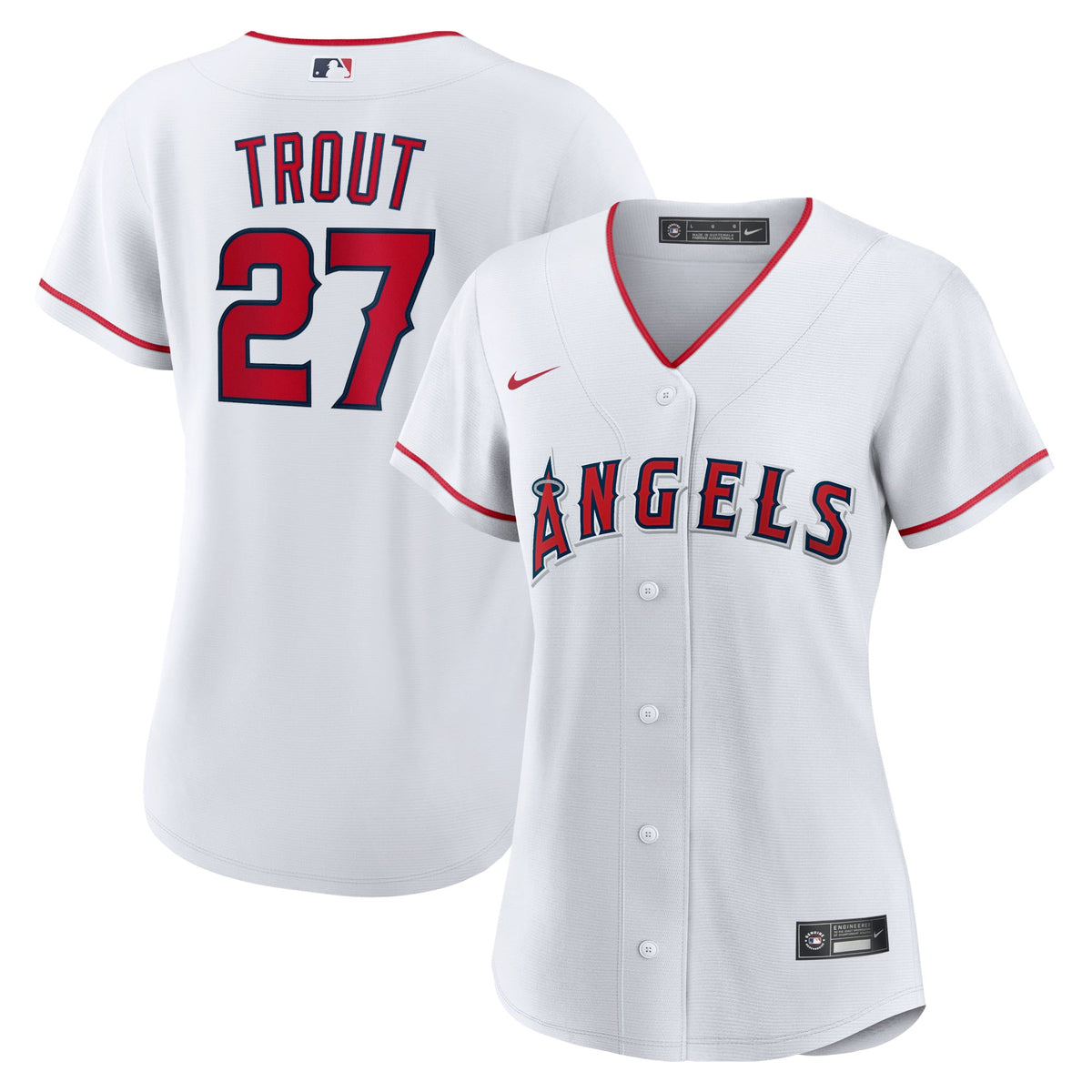 Women's Los Angeles Angels Mike Trout Nike White Home Replica Player Jersey - 2