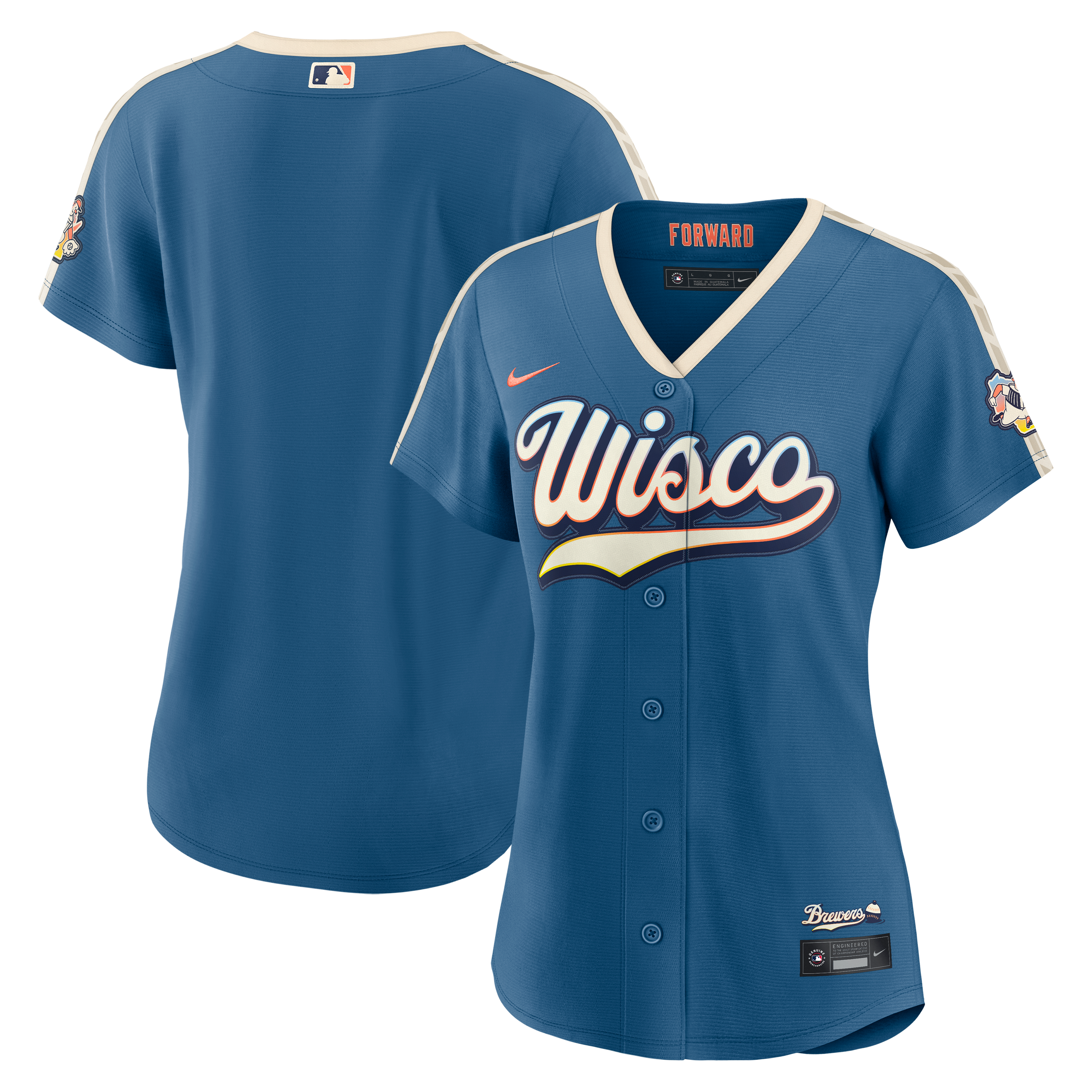 Women's Milwaukee Brewers Nike Mineral Blue 2026 City Connect Stadium Jersey - 2