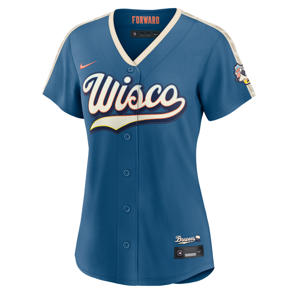 Women's Milwaukee Brewers Nike Mineral Blue 2026 City Connect Stadium Jersey - 3