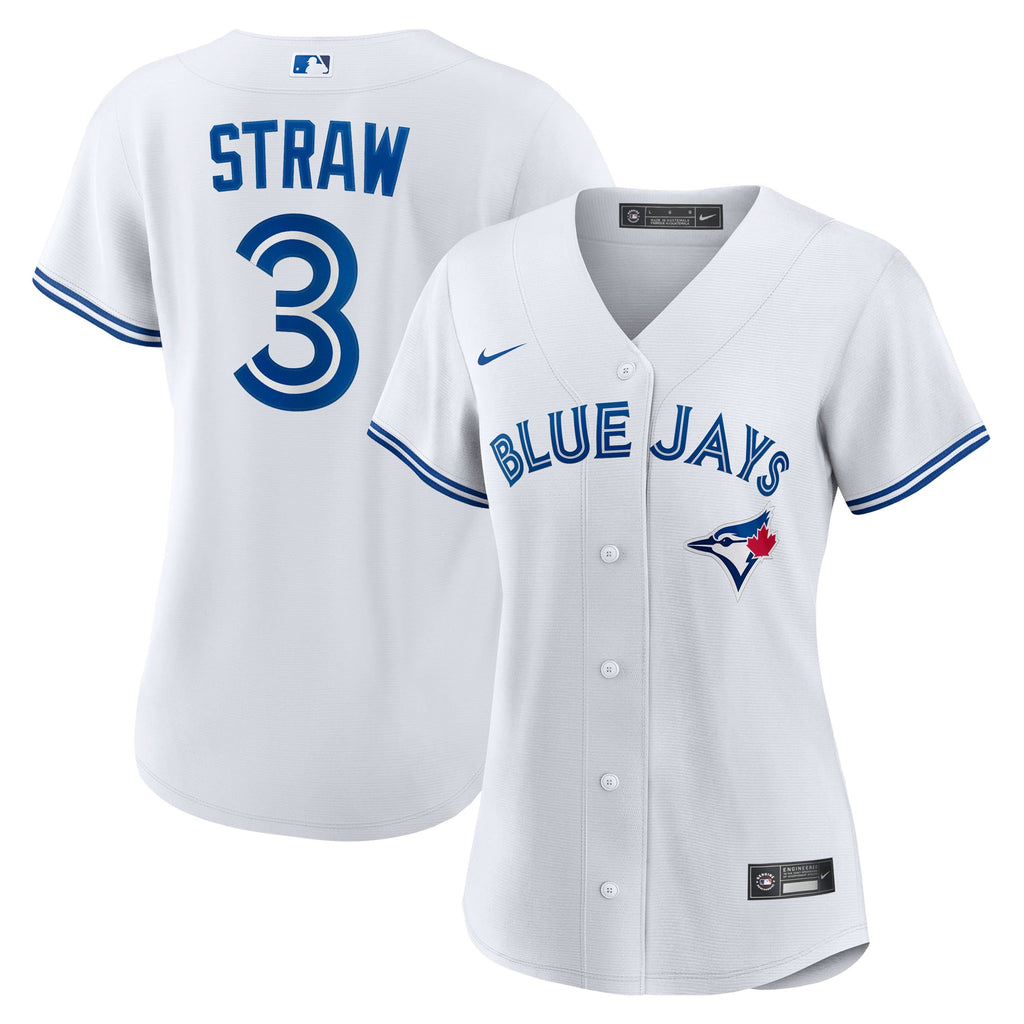 Women's Toronto Blue Jays Myles Straw Nike White Home Replica Jersey