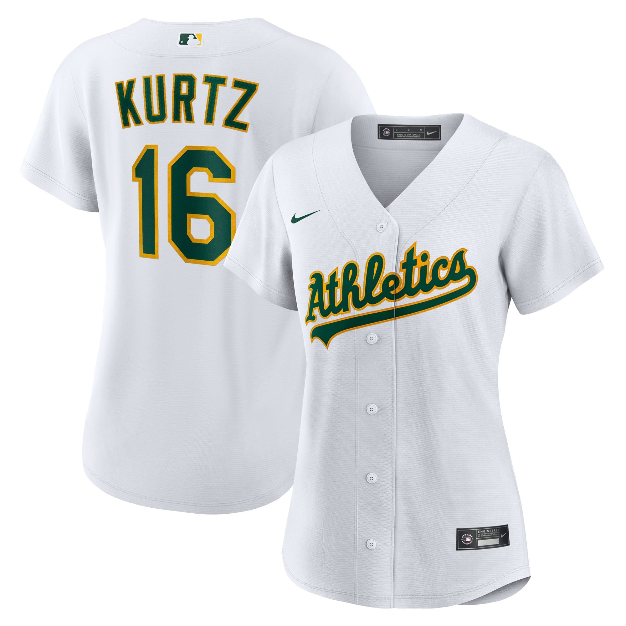 Women's Athletics Nick Kurtz Nike White Home Replica Player Jersey - 2