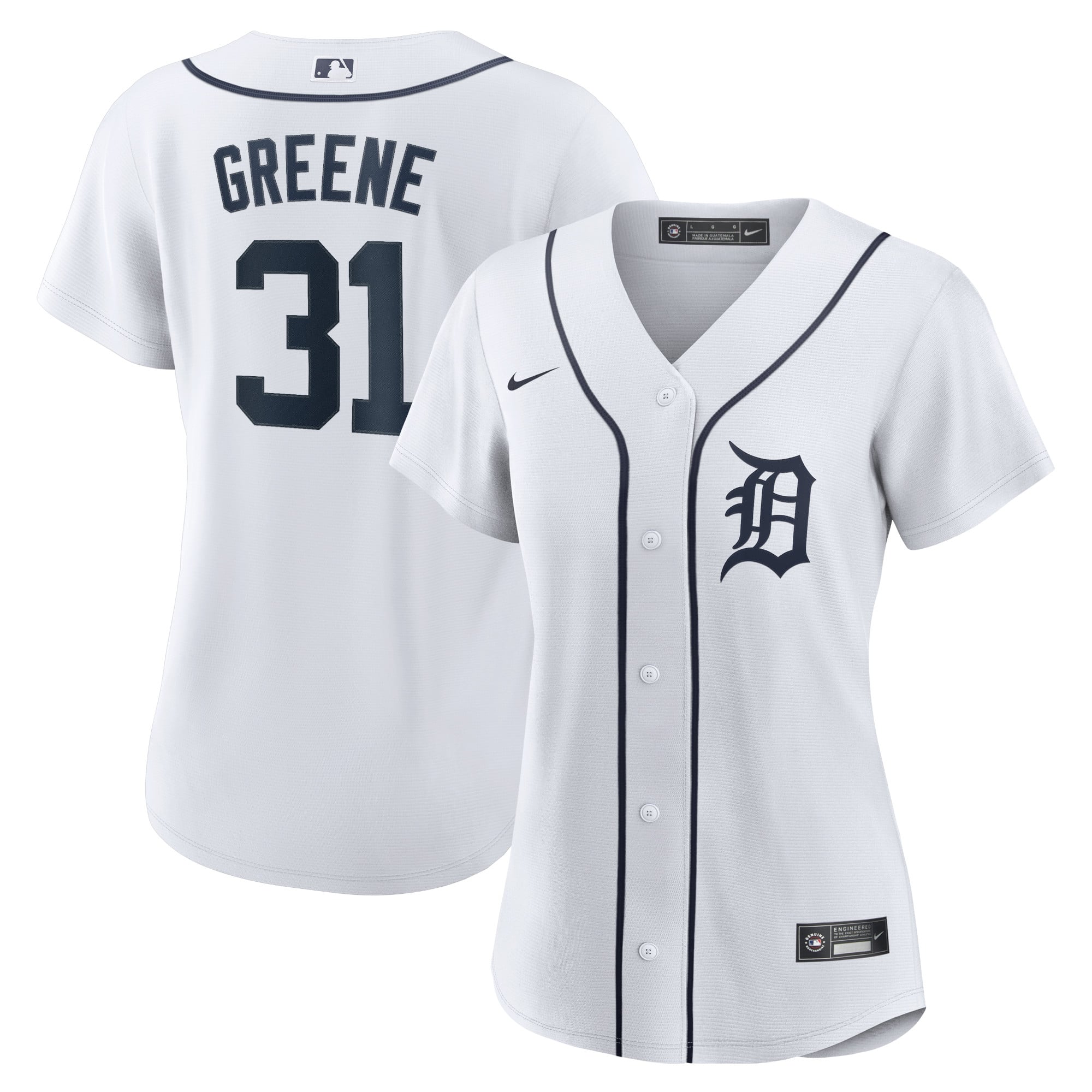Women's Detroit Tigers Riley Greene Nike White Home Replica Player Jersey - 2