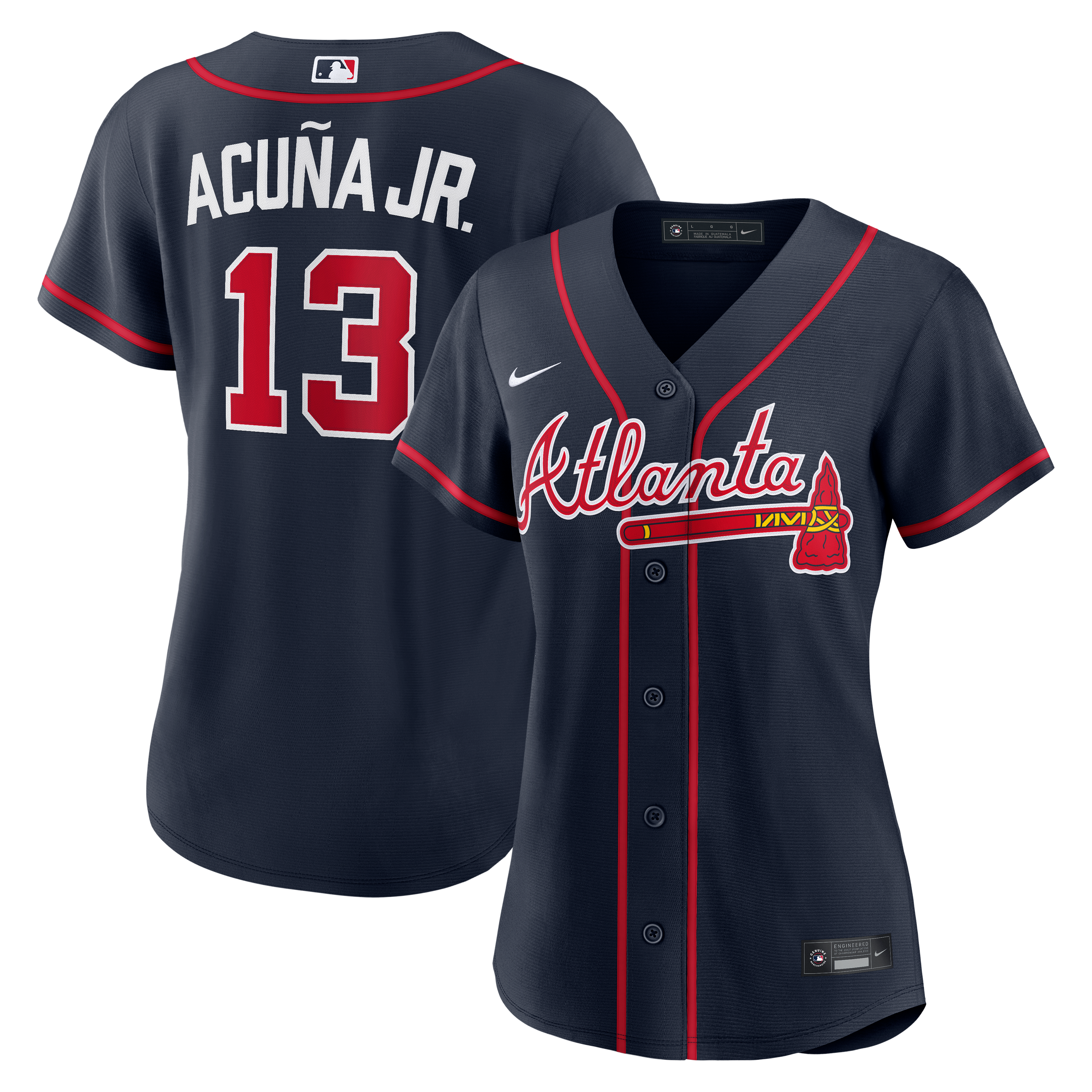 Women's Atlanta Braves Ronald Acuña Jr. Nike Navy Alternate Replica Jersey - 2