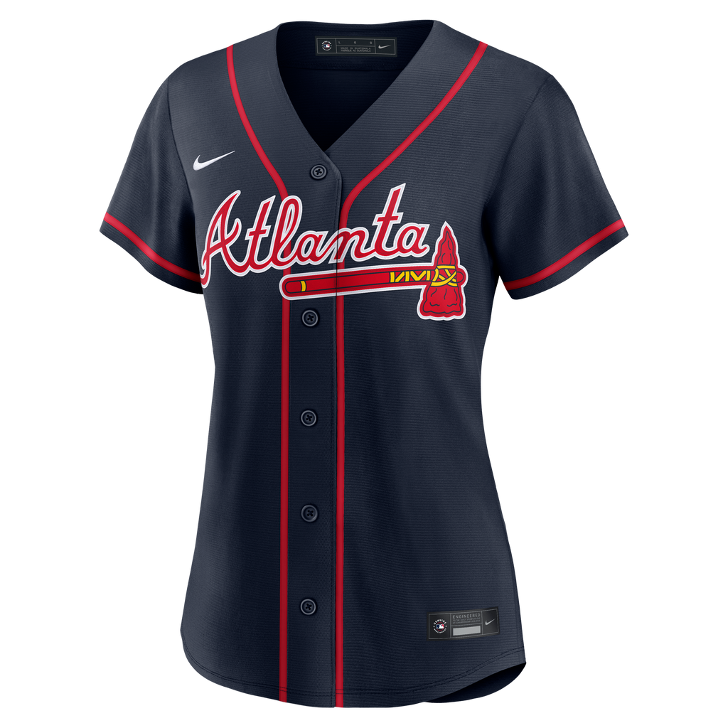 Women's Atlanta Braves Ronald Acuña Jr. Nike Navy Alternate Replica Jersey - 3