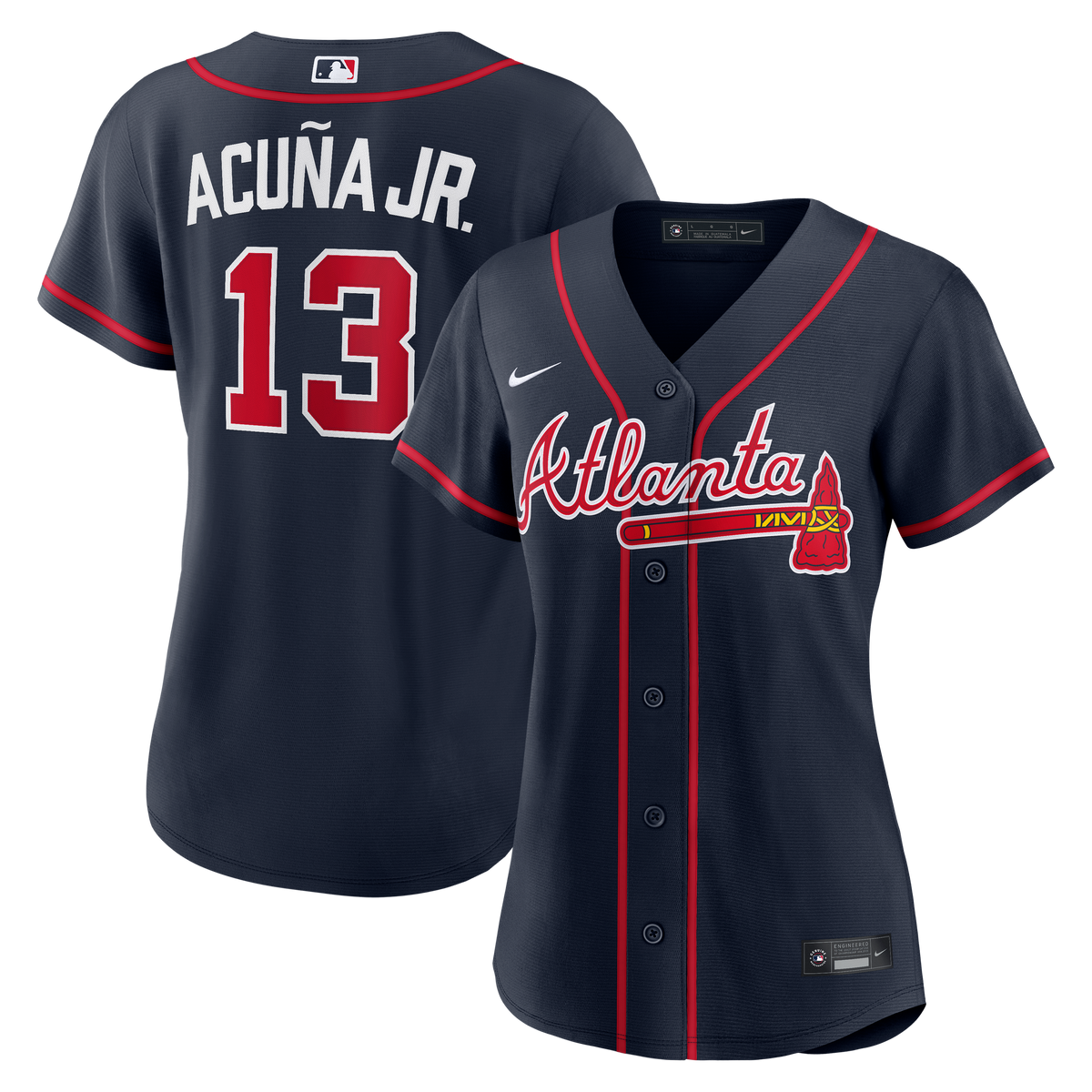 Women's Atlanta Braves Ronald Acuña Jr. Nike Navy Alternate Replica Jersey