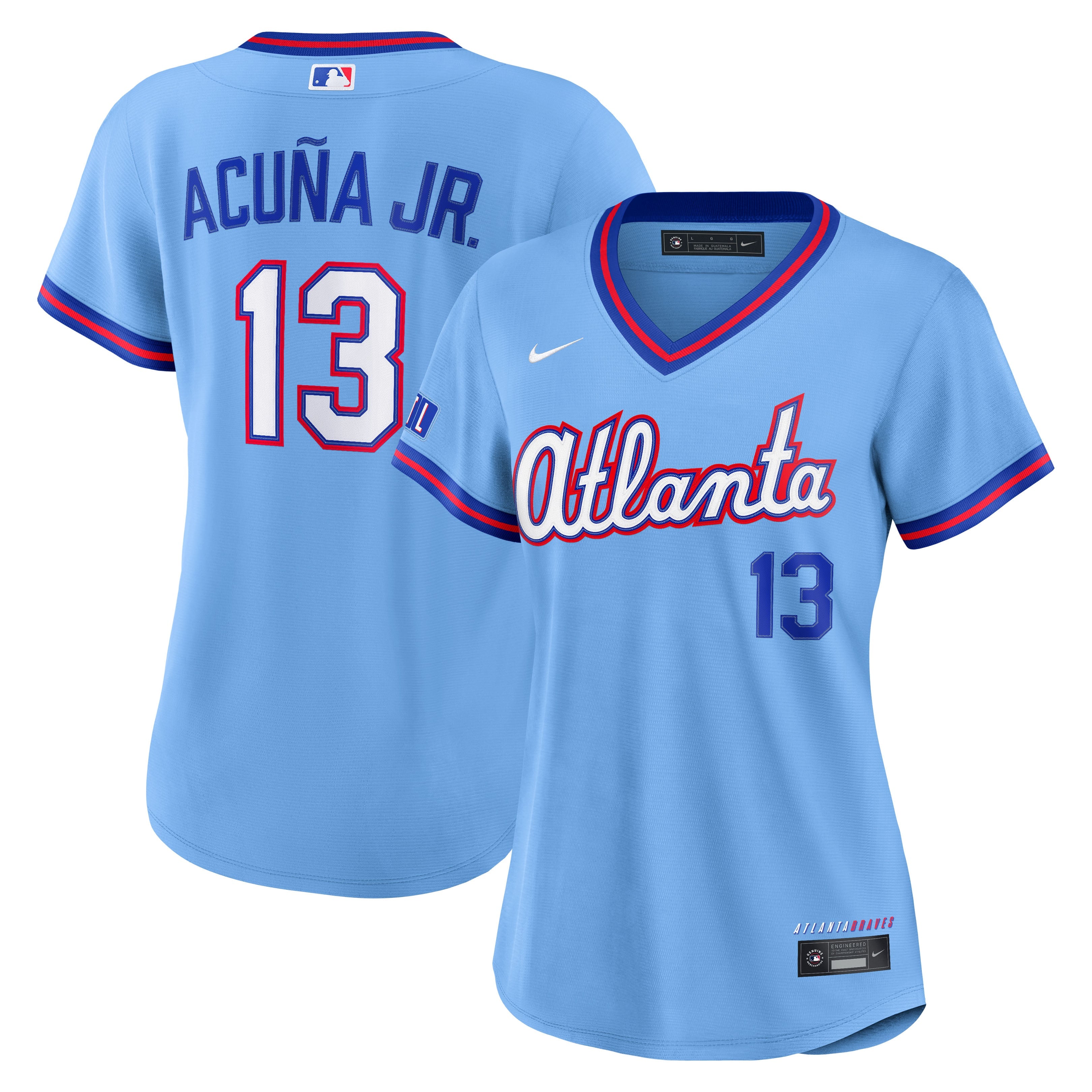 Women's Atlanta Braves Ronald Acuña Jr. Nike Powder Blue 2026 City Connect Stadium Jersey