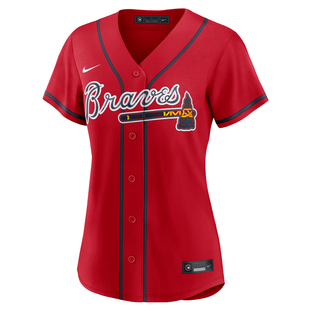 Women's Atlanta Braves Ronald Acuña Jr. Nike Red Alternate Replica Jersey - 3
