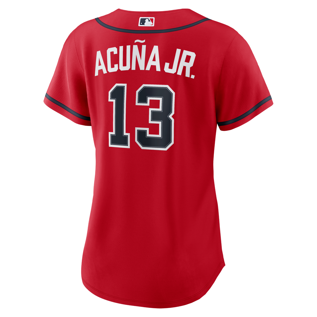 Women's Atlanta Braves Ronald Acuña Jr. Nike Red Alternate Replica Jersey - 4