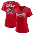 Women's Atlanta Braves Ronald Acuña Jr. Nike Red Alternate Replica Jersey