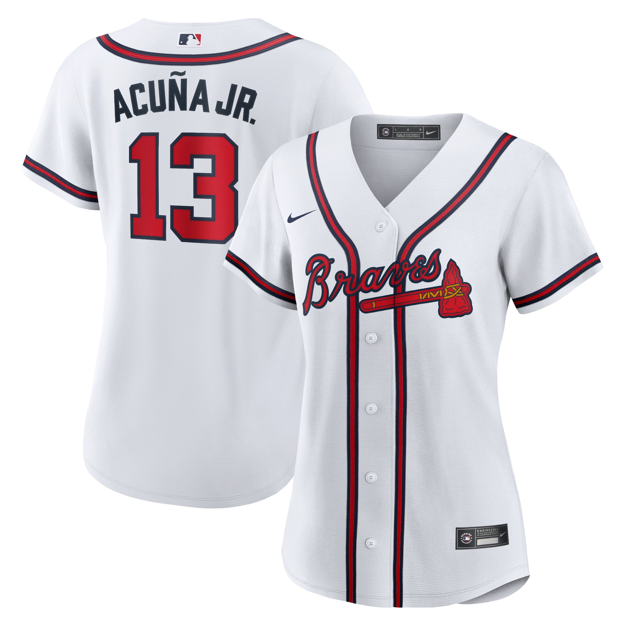 Women's Atlanta Braves Ronald Acuna Jr. Nike White Home Replica Player Jersey - 2