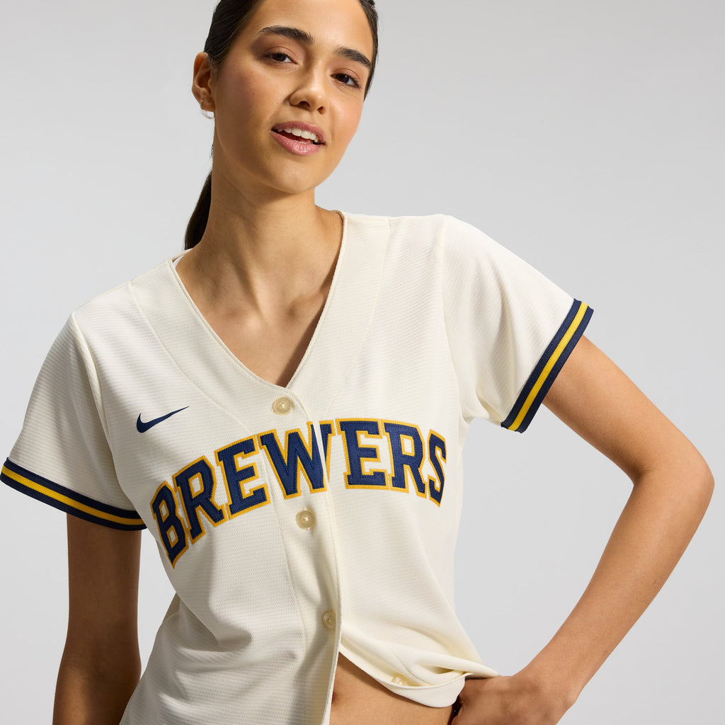 Women's Milwaukee Brewers Sal Frelick Nike Cream Home Replica Jersey - 11