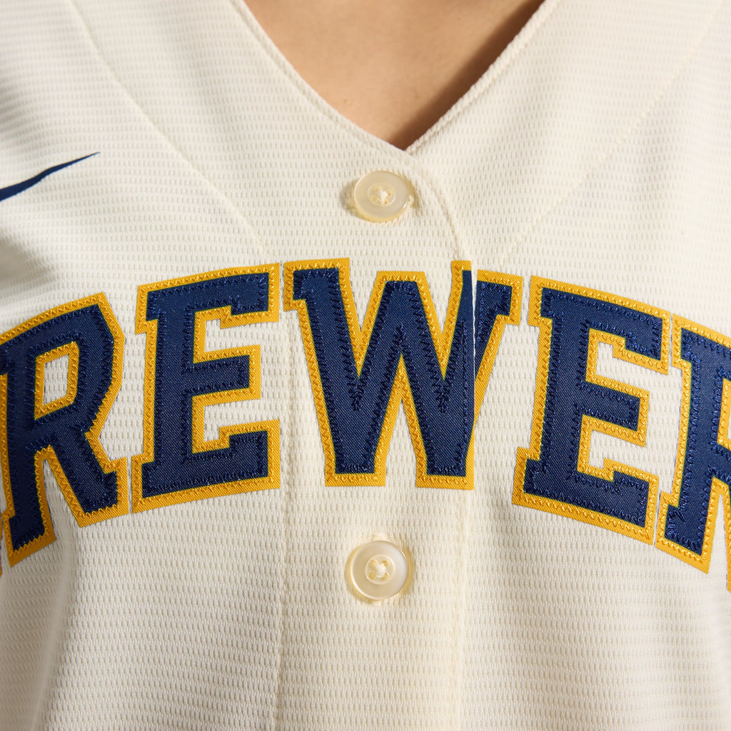 Women's Milwaukee Brewers Sal Frelick Nike Cream Home Replica Jersey - 12