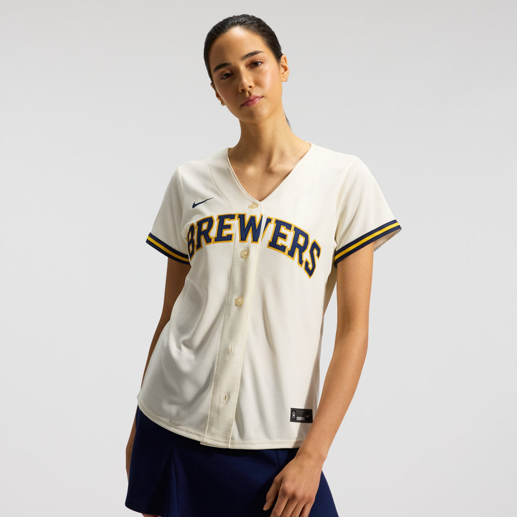 Women's Milwaukee Brewers Sal Frelick Nike Cream Home Replica Jersey - 3