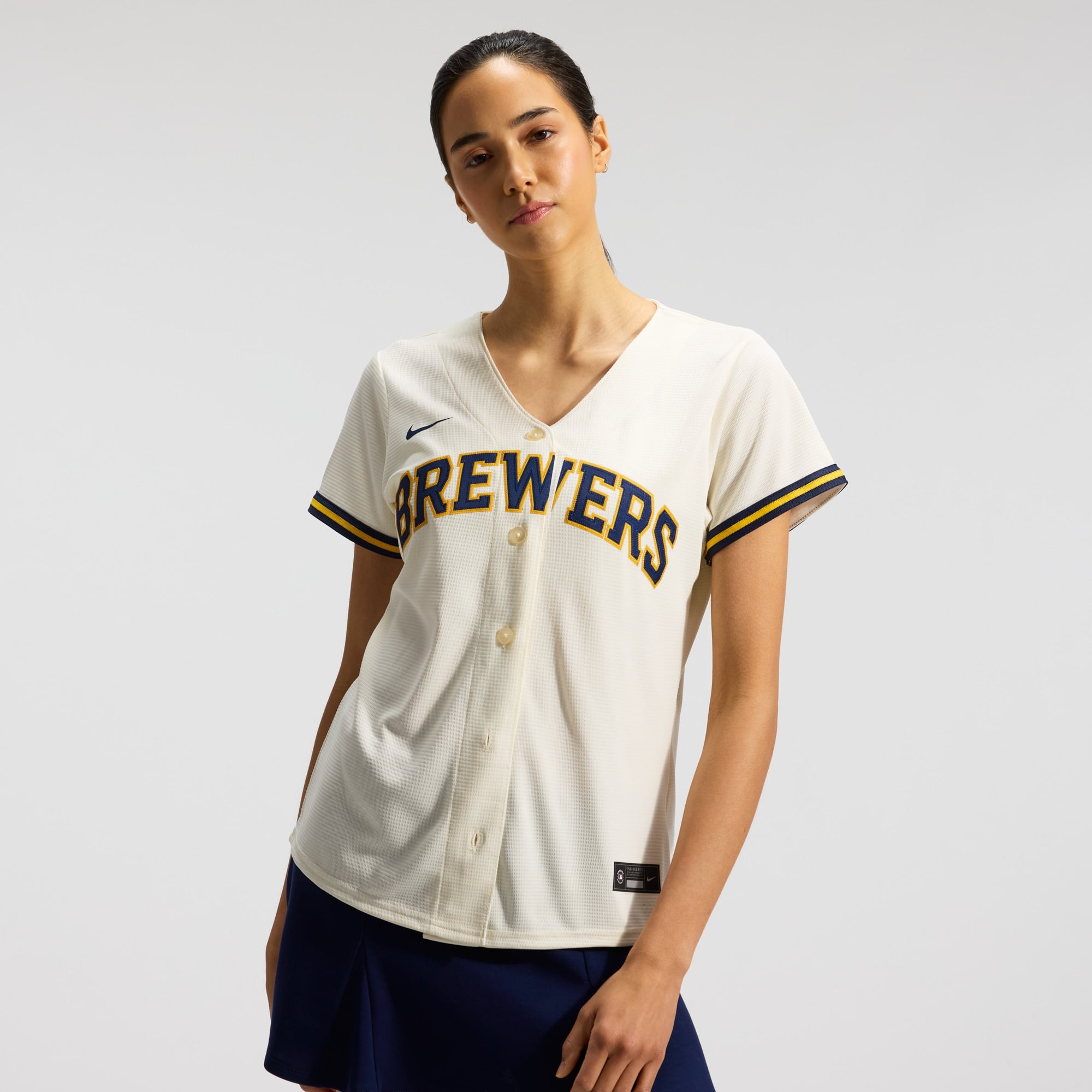 Women's Milwaukee Brewers Sal Frelick Nike Cream Home Replica Jersey - 3