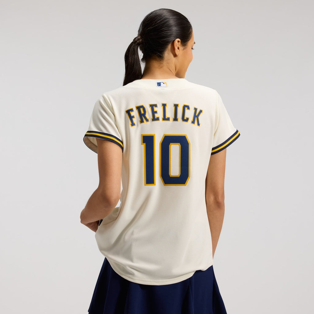 Women's Milwaukee Brewers Sal Frelick Nike Cream Home Replica Jersey - 4
