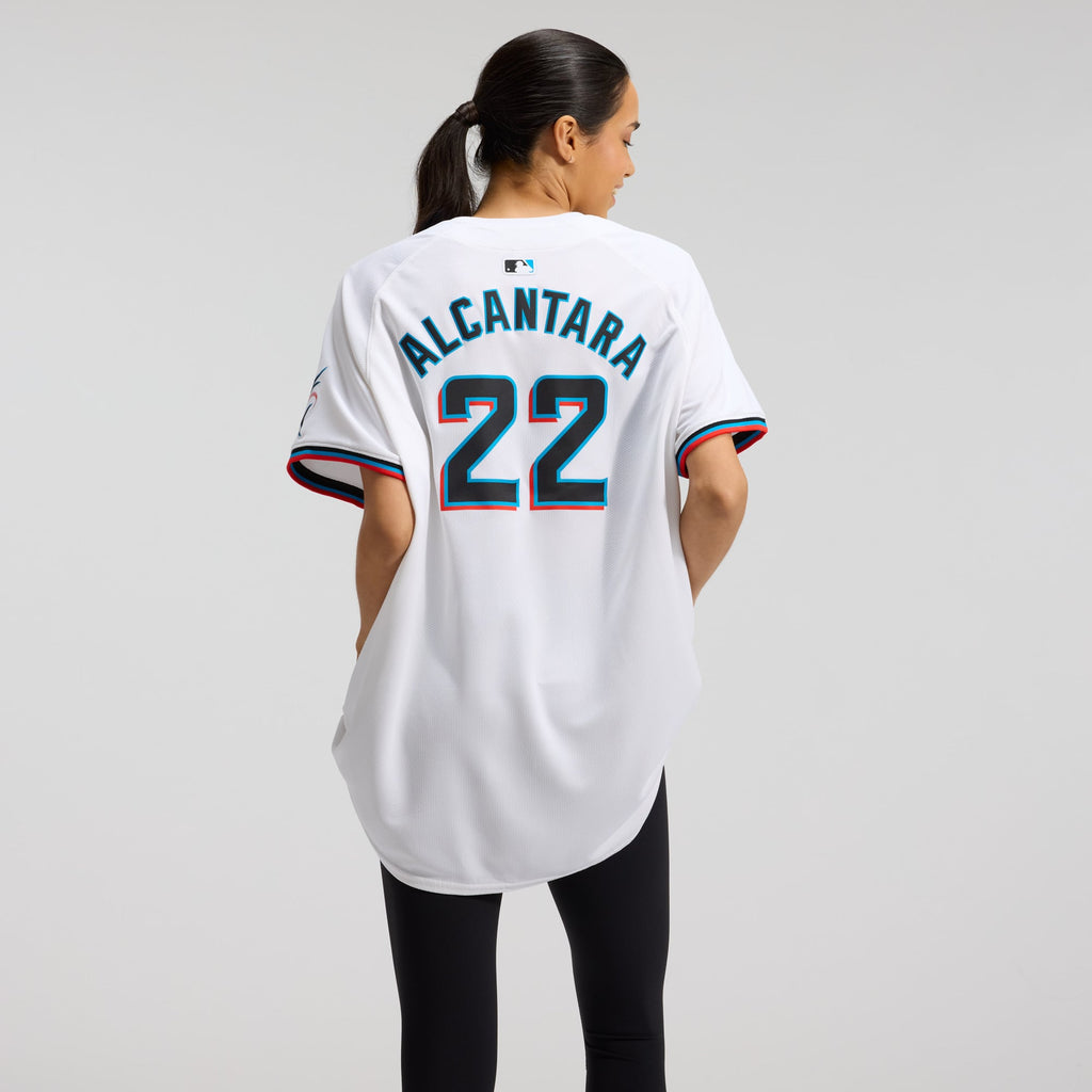 Women's Miami Marlins Sandy Alcantara Nike White Home Limited Player Jersey - 4