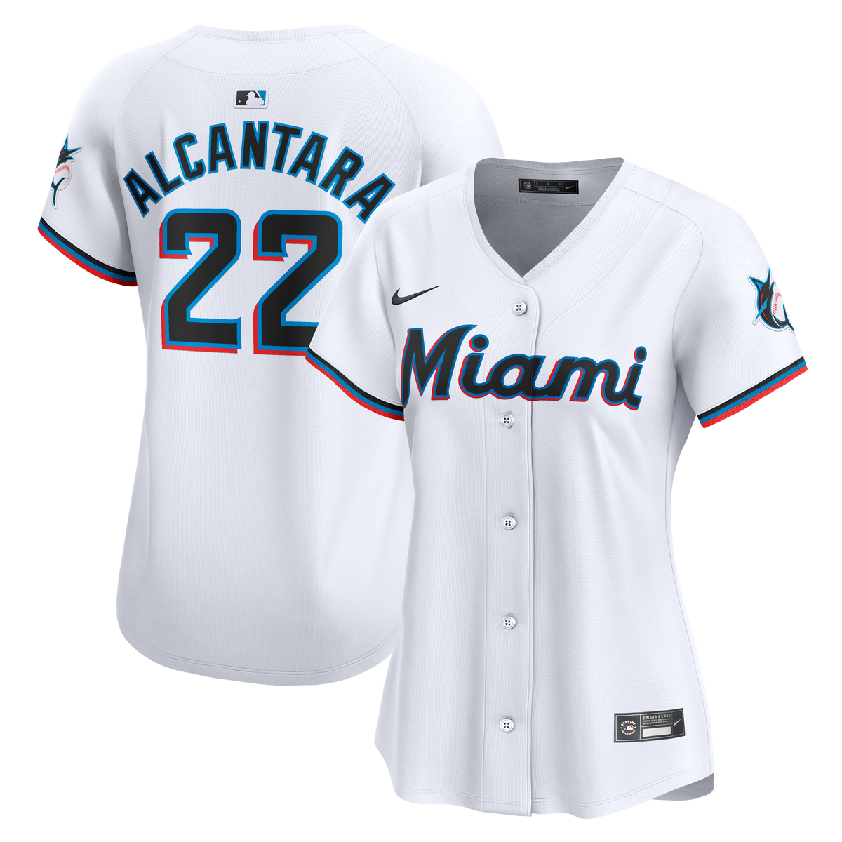 Women's Miami Marlins Sandy Alcantara Nike White Home Limited Player Jersey