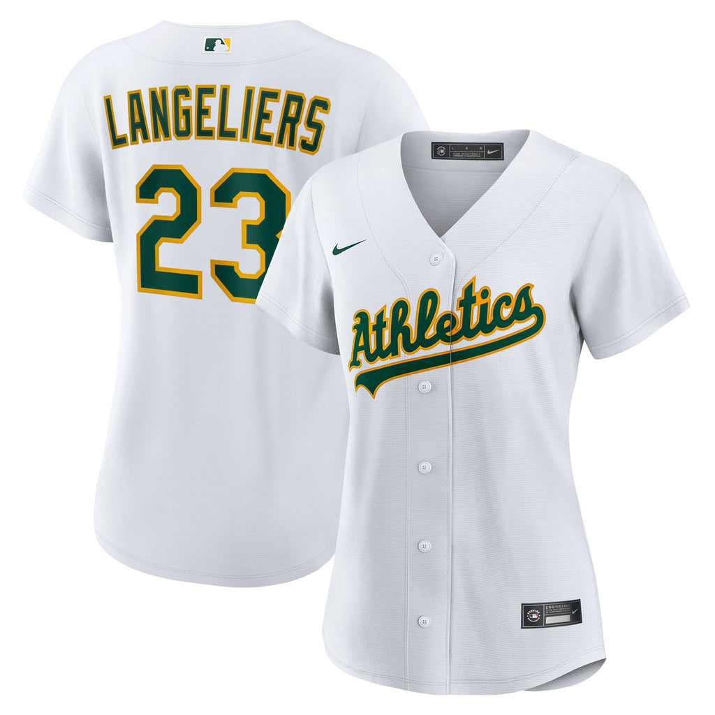 Women's Athletics Shea Langeliers Nike White Home Replica Jersey - 2