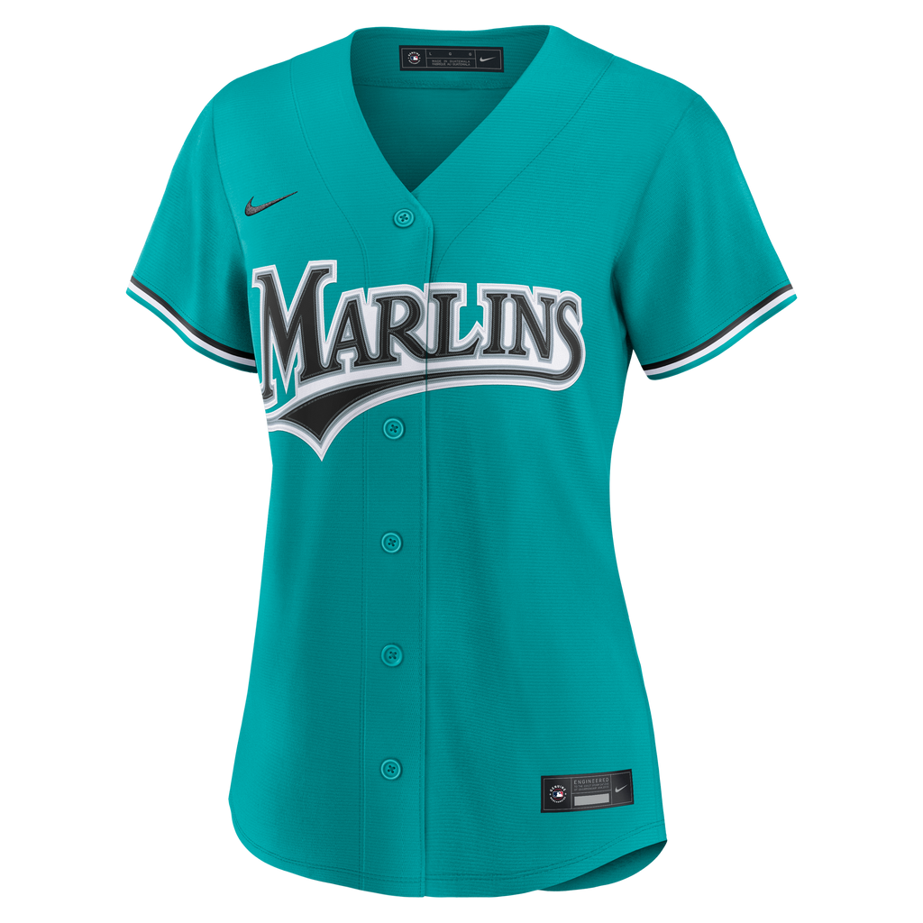 Women's Miami Marlins Nike Teal Alternate Replica Jersey - 3