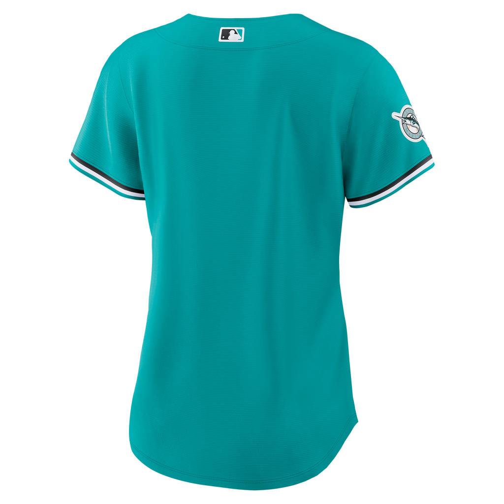 Women's Miami Marlins Nike Teal Alternate Stadium Jersey - 4