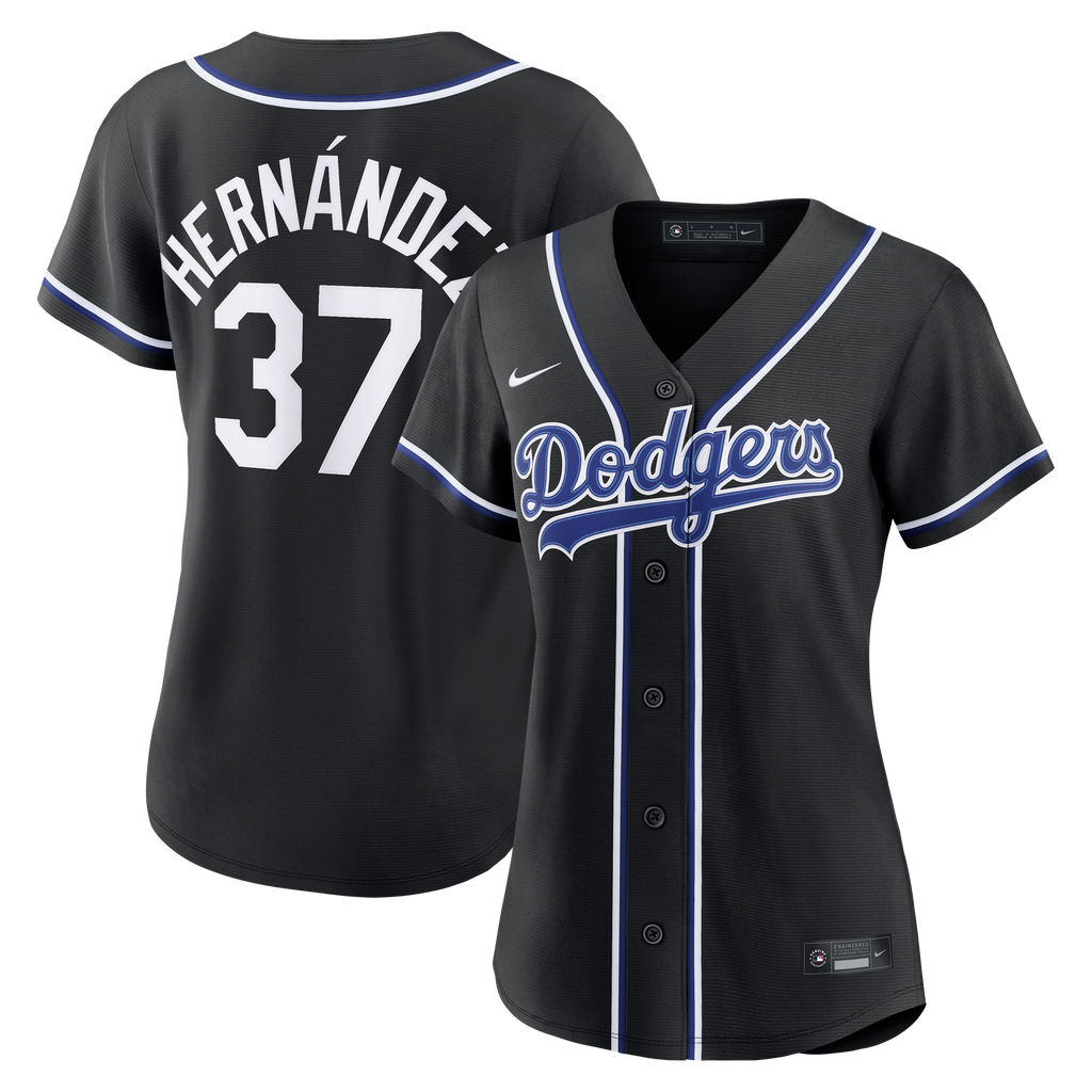 Women's Los Angeles Dodgers Teoscar Hernández Nike Fashion Black Out Replica Jersey - 2