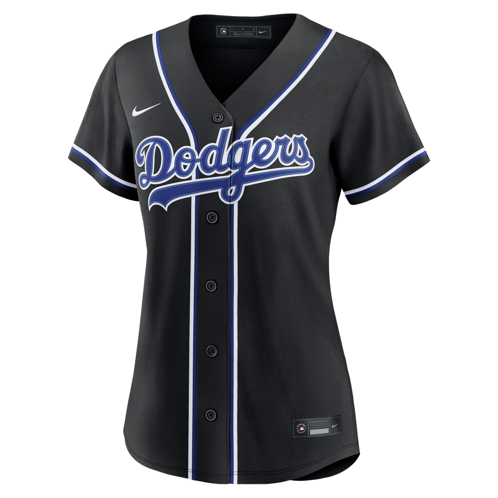 Women's Los Angeles Dodgers Teoscar Hernández Nike Fashion Black Out Replica Jersey - 3