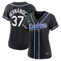 Women's Los Angeles Dodgers Teoscar Hernández Nike Fashion Black Out Replica Jersey