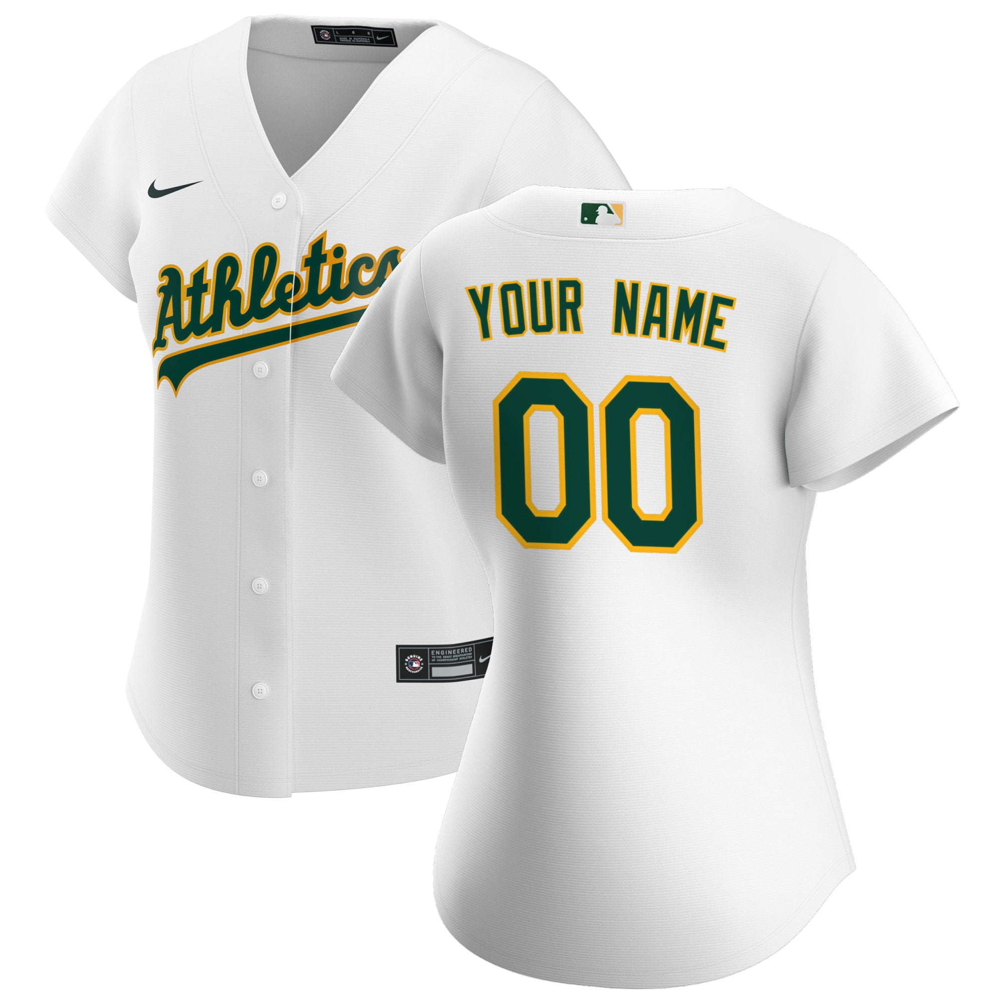 Women's Athletics Nike White Home Replica Custom Jersey - 2