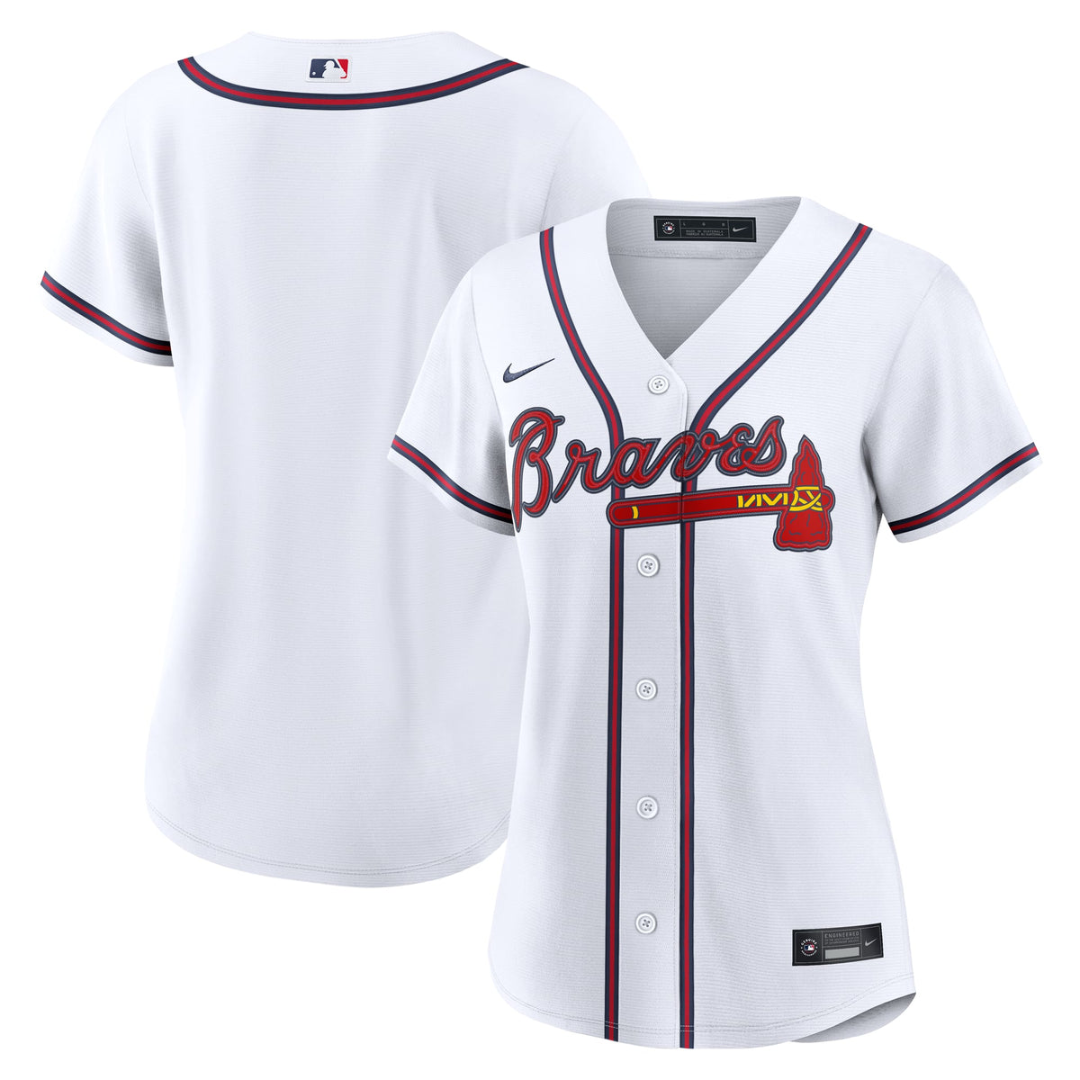Women's Atlanta Braves Nike White Home Replica Jersey - 2