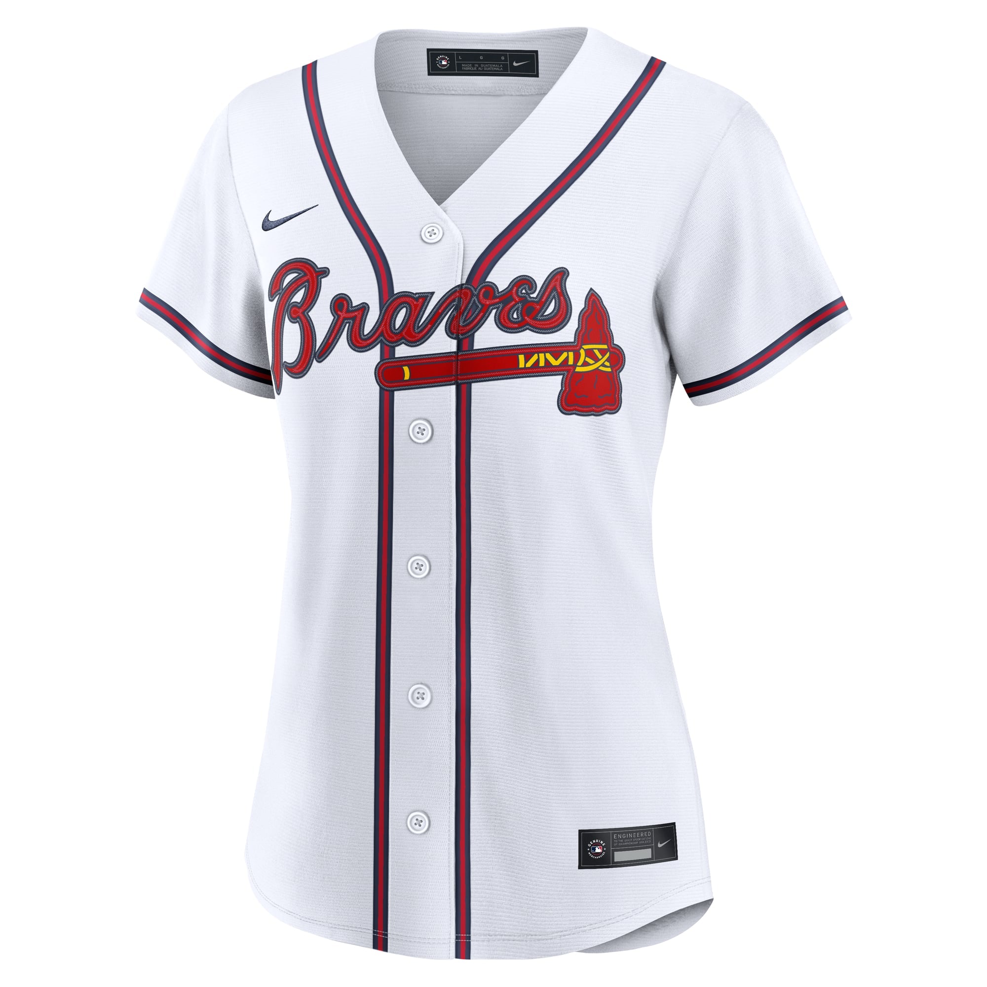 Women's Atlanta Braves Nike White Home Replica Jersey - 3