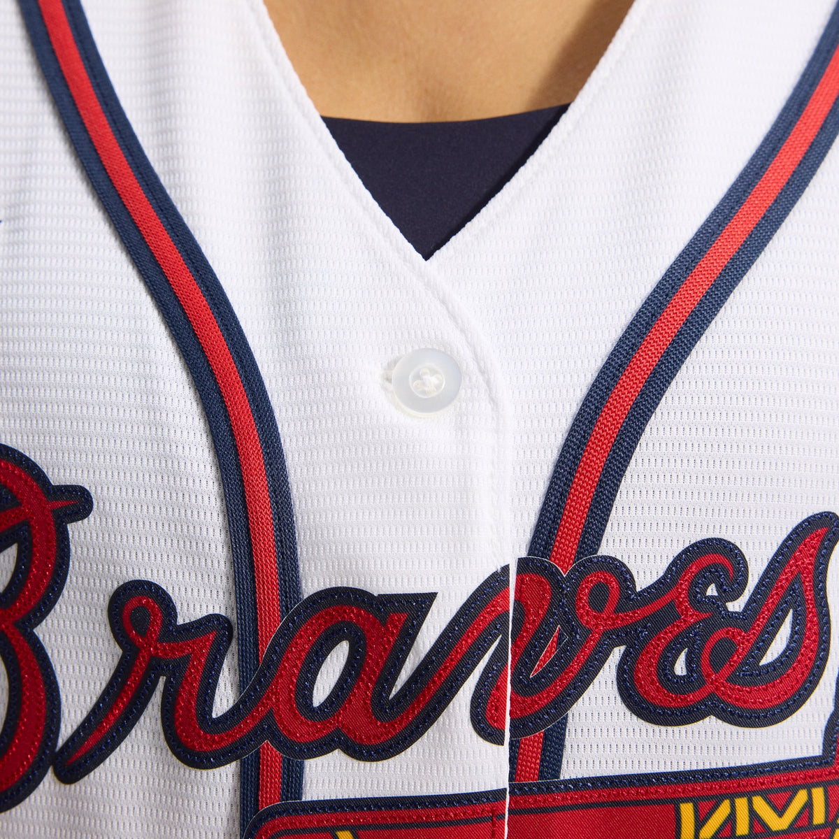 Women's Atlanta Braves Nike White Home Replica Team Jersey - 13