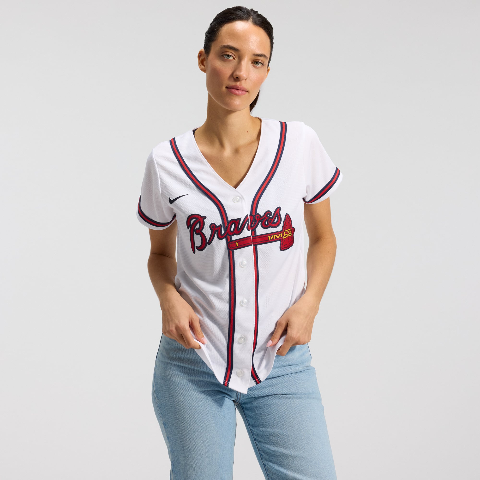 Women's Atlanta Braves Nike White Home Replica Team Jersey - 2