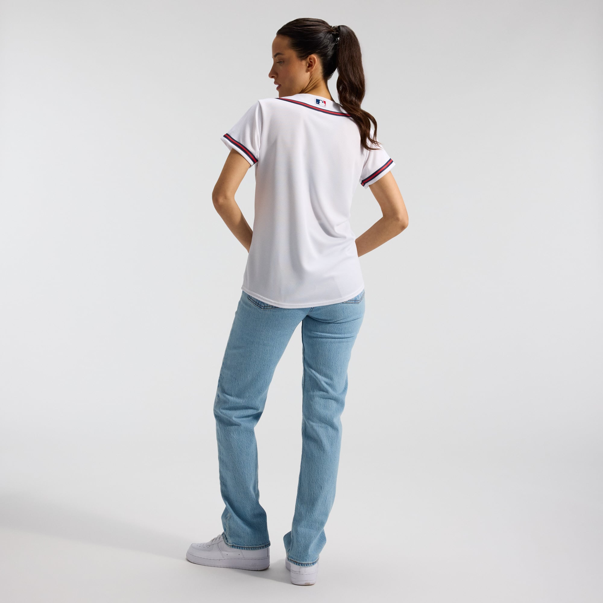 Women's Atlanta Braves Nike White Home Replica Team Jersey - 5