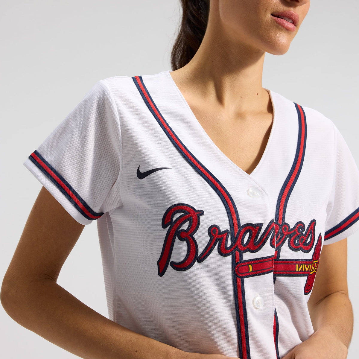 Women's Atlanta Braves Nike White Home Replica Team Jersey - 9