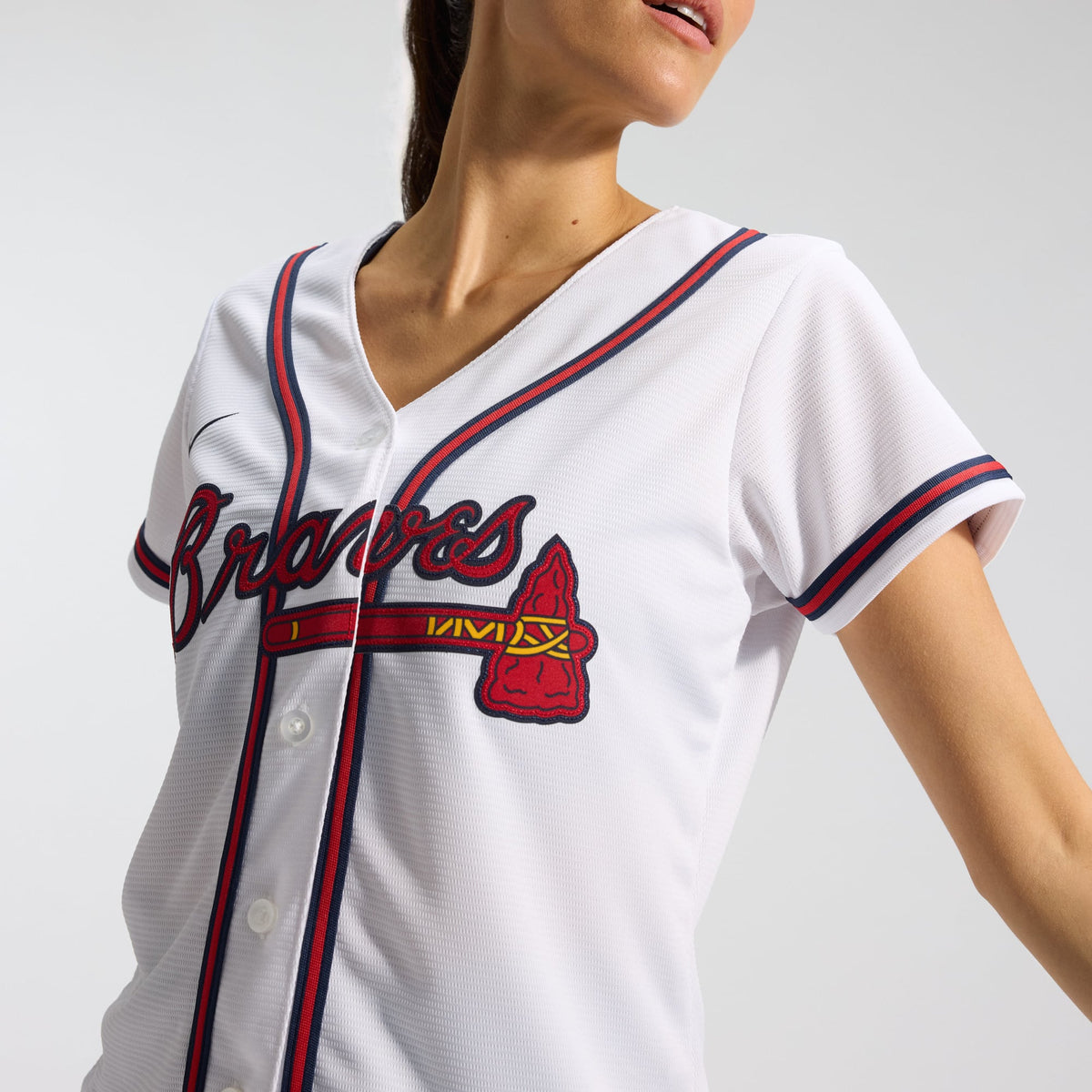 Women's Atlanta Braves Nike White Home Replica Team Jersey - 10